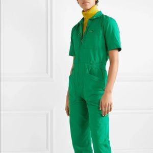 Full-Length Green Denim Boilersuit